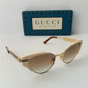 New - ? - Authentic  Gucci Ivory and Gold/ Green Gradient GG0522S Cat Eye Sung… Gucci GG1422S Sunglasses | Select Eyewear main image 4